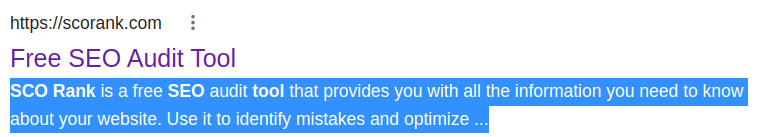 Meta descriptions