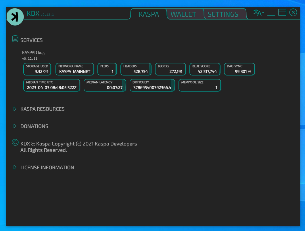 Kaspa wallet