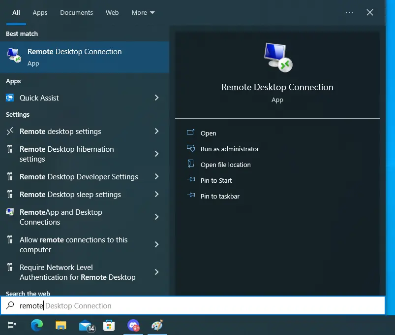 windows remote desktop connection