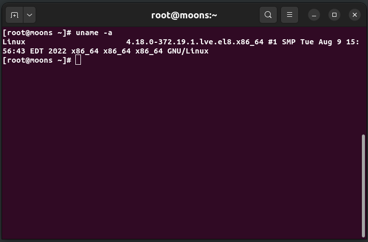 CentOS / RHEL uname -a