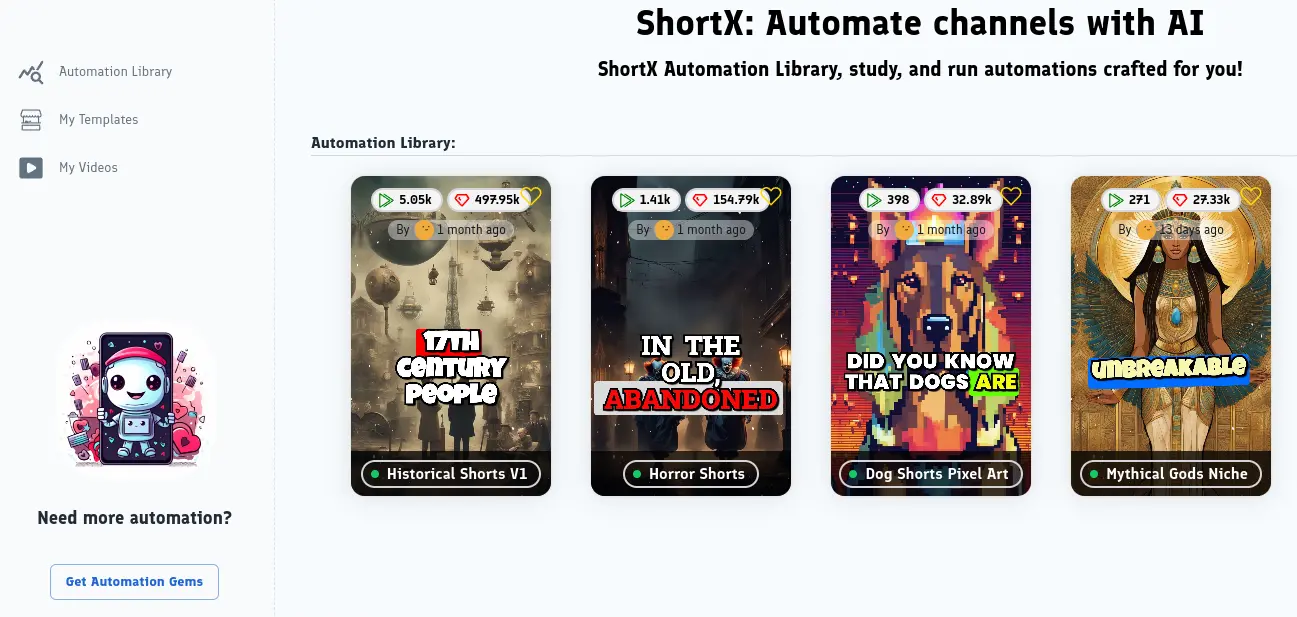 ShorX Niche Template Library