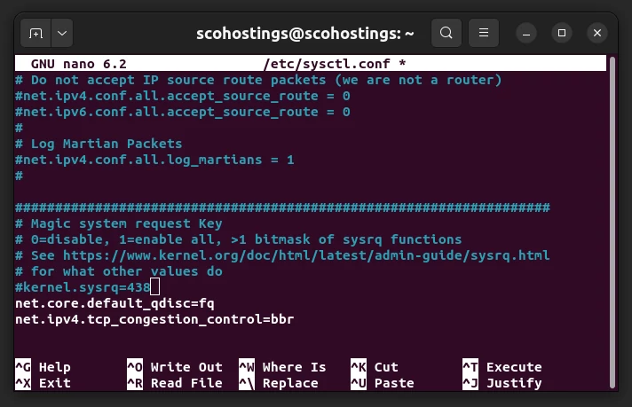 Add TCP BBR configuration