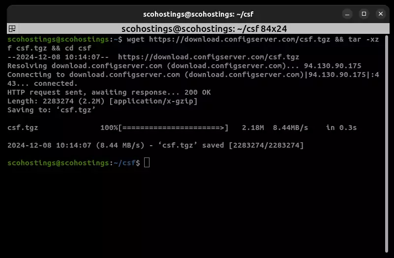 Download latest CSF linux