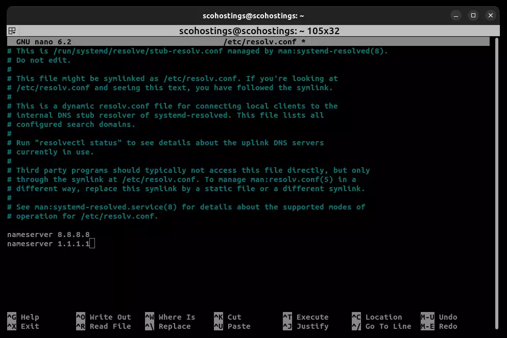 add name server to resolv.conf