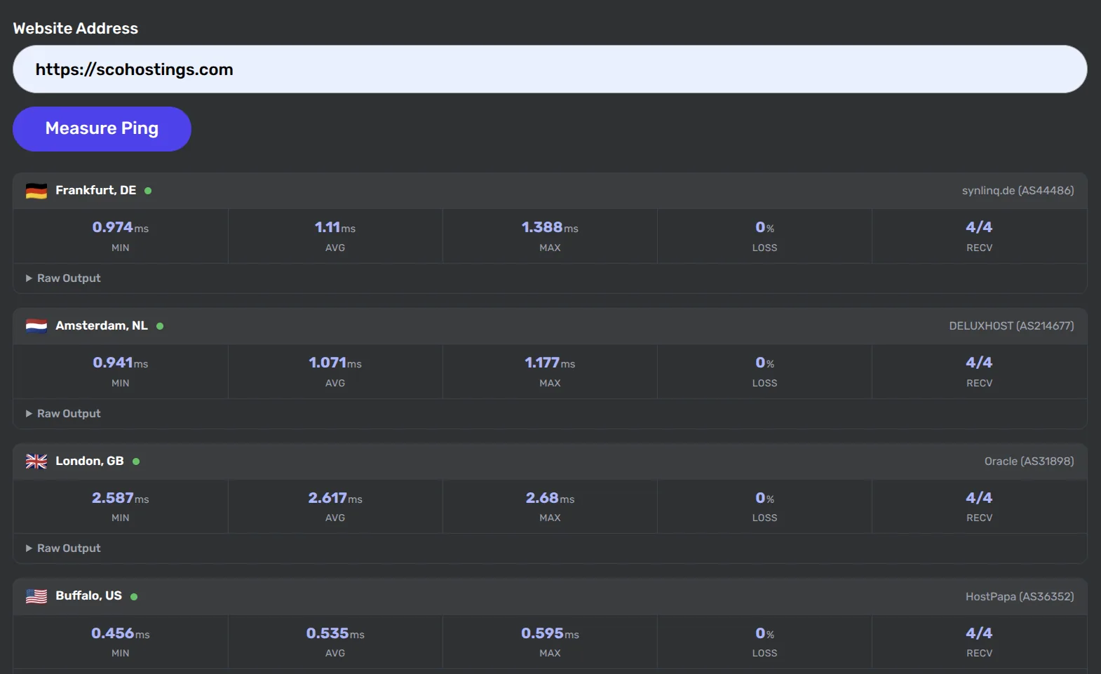SeoPerc Online Ping Tool