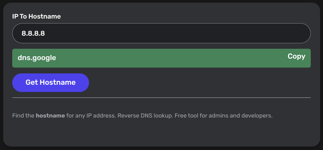 Seo Perc IP To Hostname result