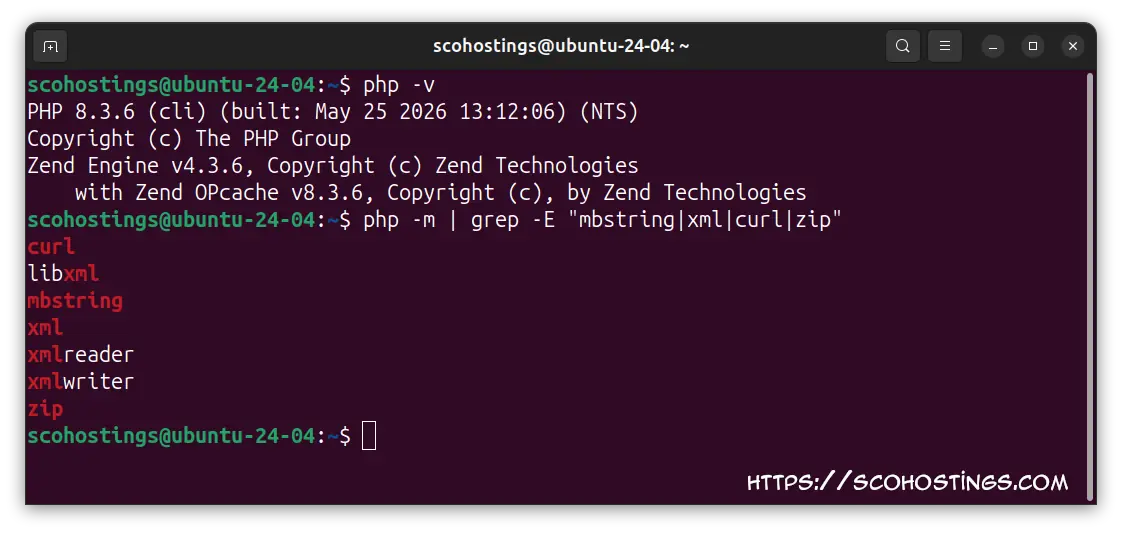PHP version and extension search